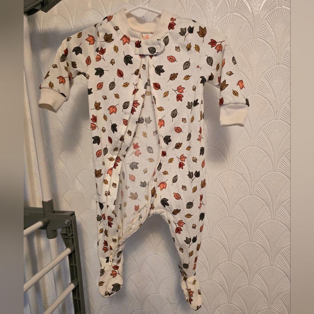 Leaf Print Footed Sleeper